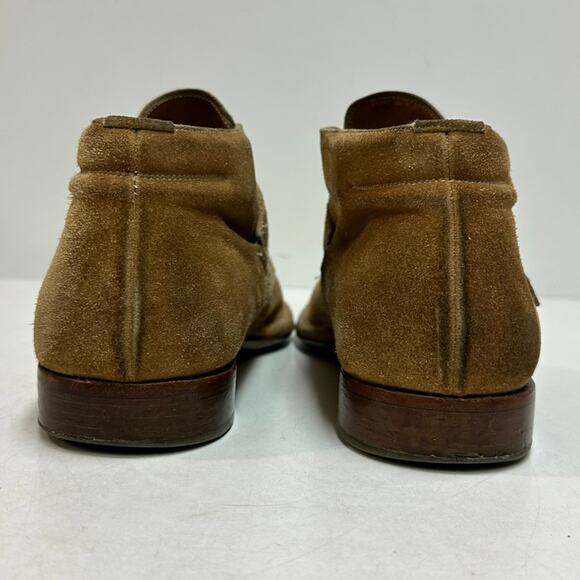 VERY GOOD Mezlan Suede Chukka Boot Tan Monk Strap Buckle Made in Spain 8.5 - Picture 3 of 12